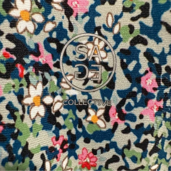 SAGE COLLECTIVE LG ATHLETIC PICKLEBALL TENNIS DRESS FLORAL ATTACHED SHORTS & BRA - Picture 3 of 11